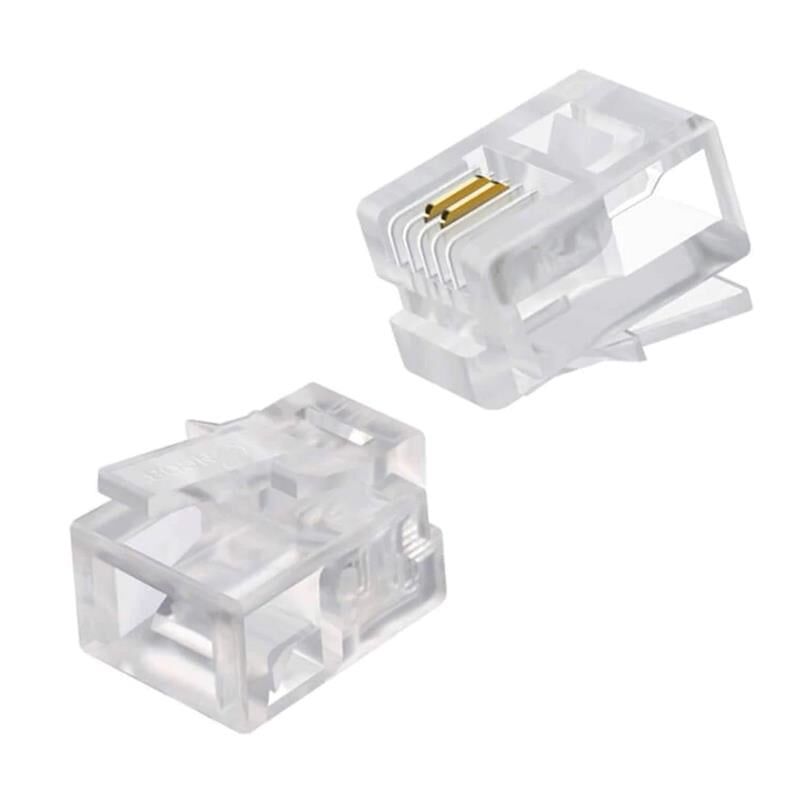 Powermaster RJ11 Telefon Soketi 6P-2C 100 Adet Sabit Hat Telefon Soket Jack Ucu