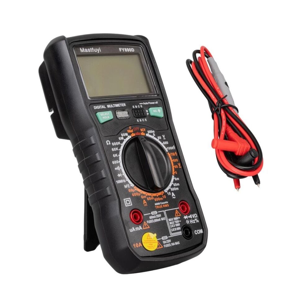 Powermaster FY890D Digital Multimetre Ölçü Aleti True Rms AC DC Akım Direnç Ölçer Dijital Ölçüm Cihazı