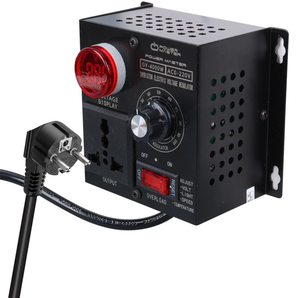 Ayt Powermaster PM-21013 10 100V AC 4000 Watt 15A Hız Işık Kontrolü Motor Sürücü Voltaj Regülatör