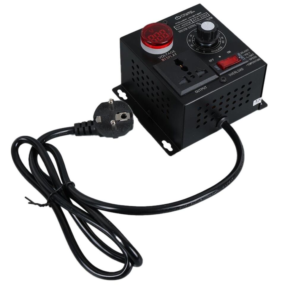 Powermaster PM-21013 10-100V AC 4000 Watt 15A Hız Işık Kontrolü Motor Sürücü Voltaj Regülatör