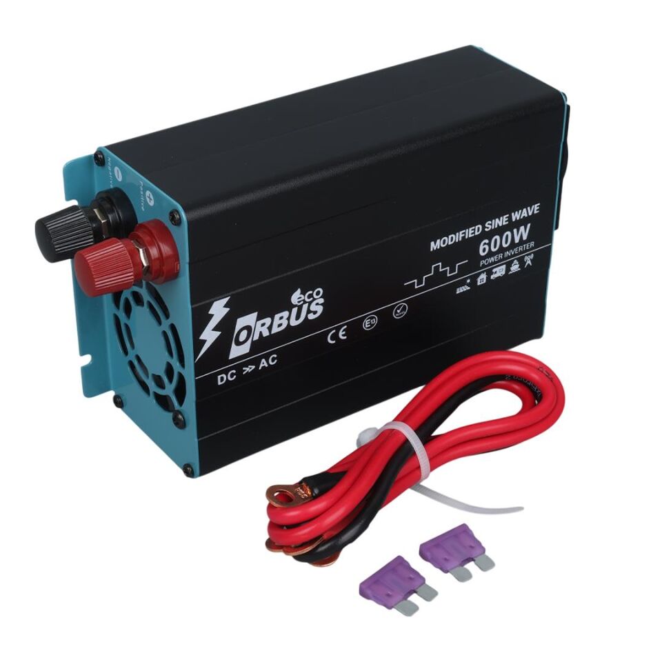 Orbus ORB600M DC 12V 220V AC 600W 1200W Modified Sinus Sine Wave Inverter