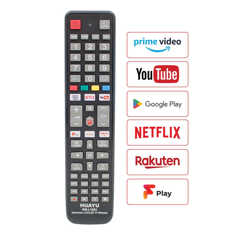 Ayt Huayu RM-L1663 Netflix YouTube Prime Video-Google Play Tuşlu Universal Lcd Led Tv Kumandası Akıllı Kumanda