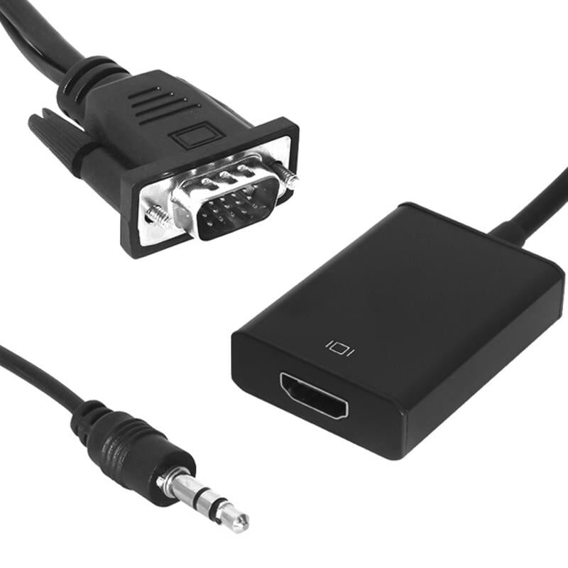 Powermaster VGA To HDMI Dönüştürücü Kablo Vga Girişini Hdmi Çıkışına Çevirici Dönüştürücü 50 Cm