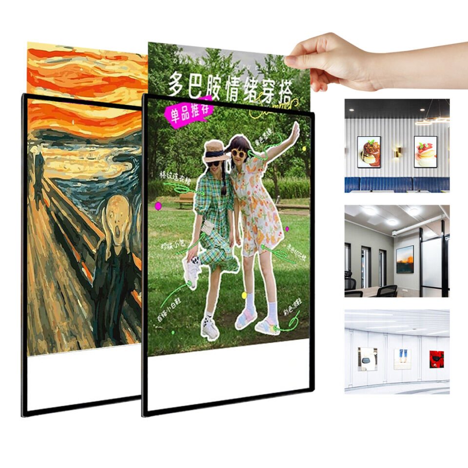Ayt Powermaster PM-21757 Ledli Reklam Tabela A1 Poster Çerçevesi 85x61 cm Beyaz Işıklı Afişlik Cam Vitrin Tabelası