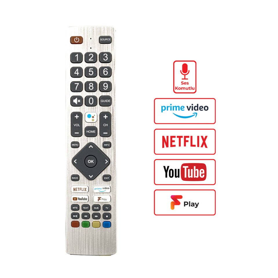 Sharp Sh-V5 Netflix Prime Video Youtube Tuşlu Lcd Led Tv Kumandası Uzaktan Kumanda