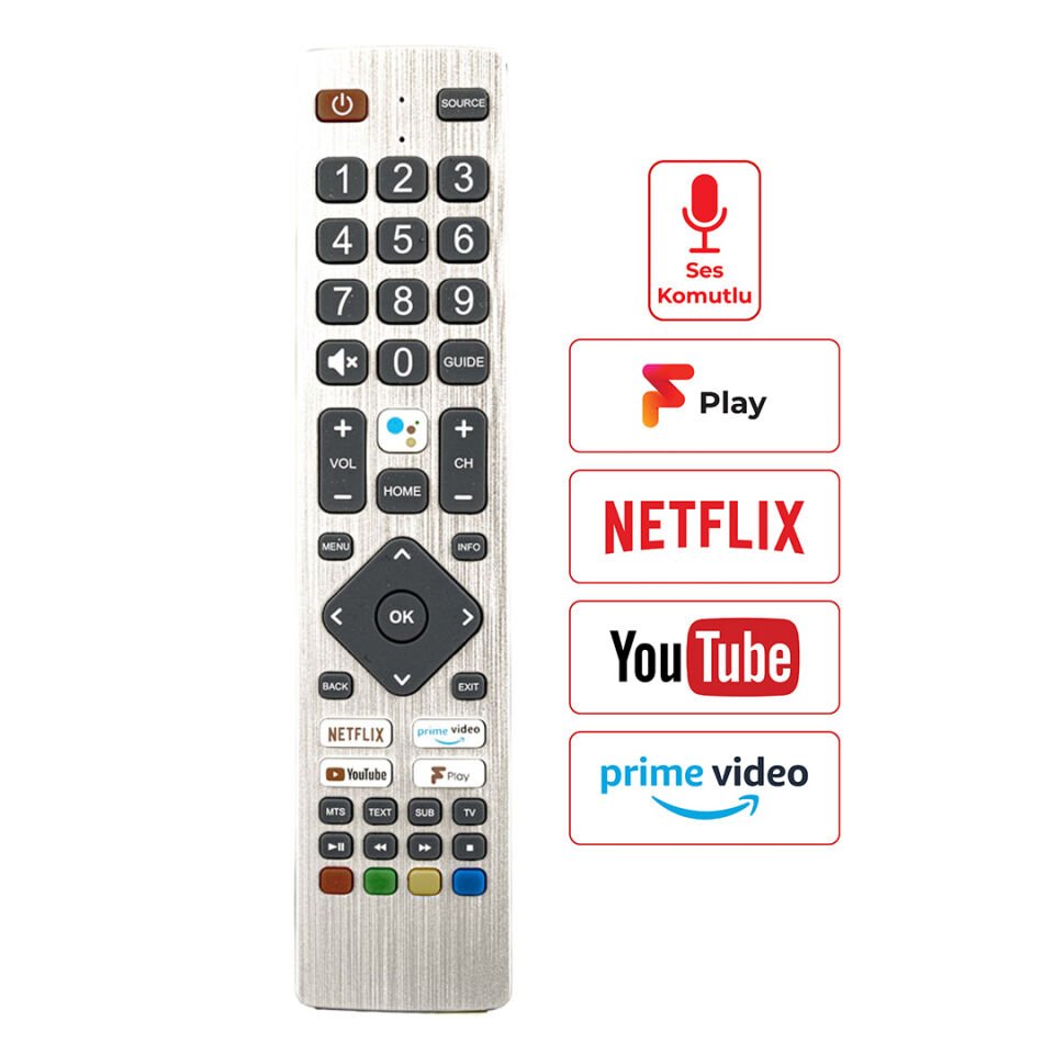 Sharp Sh-V5 Netflix Prime Video Youtube Tuşlu Lcd Led Tv Kumandası Uzaktan Kumanda