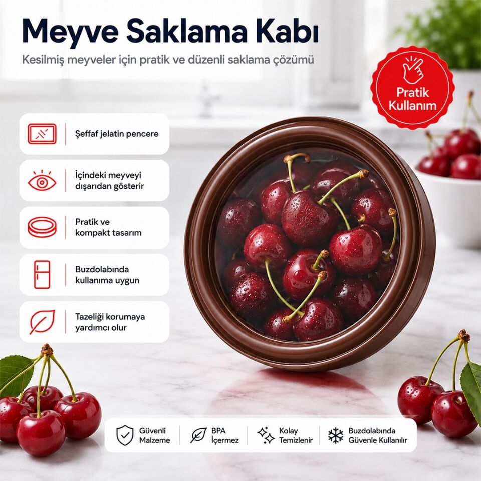 Sunup SN-38872 Sebze Meyve Saklama Kabı Kahverengi