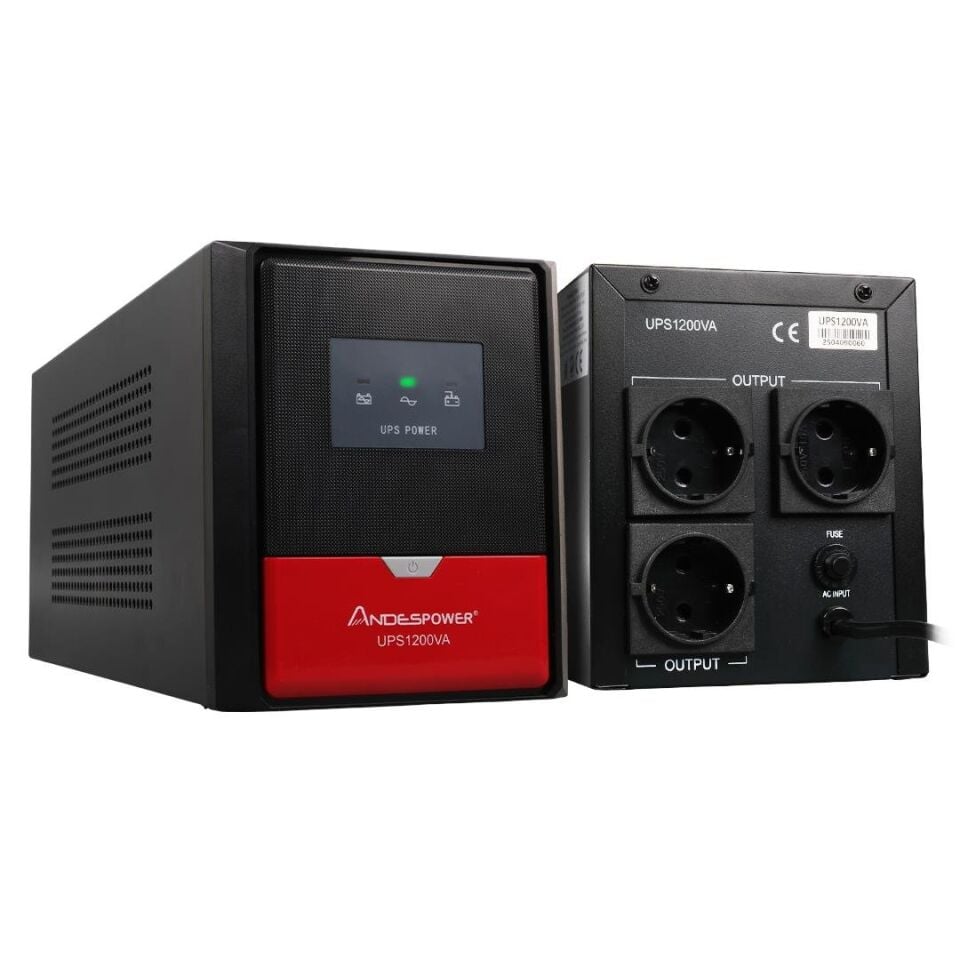 Andespower UPS1200VA 1200VA 12V7.5AHx2 Ups Kesintisiz Güç Kaynağı Line İnteraktif
