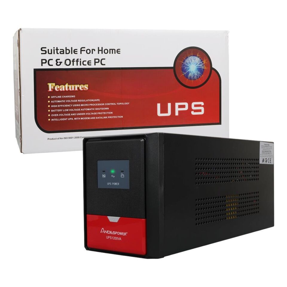 Andespower UPS1200VA 1200VA 12V7.5AHx2 Ups Kesintisiz Güç Kaynağı Line İnteraktif