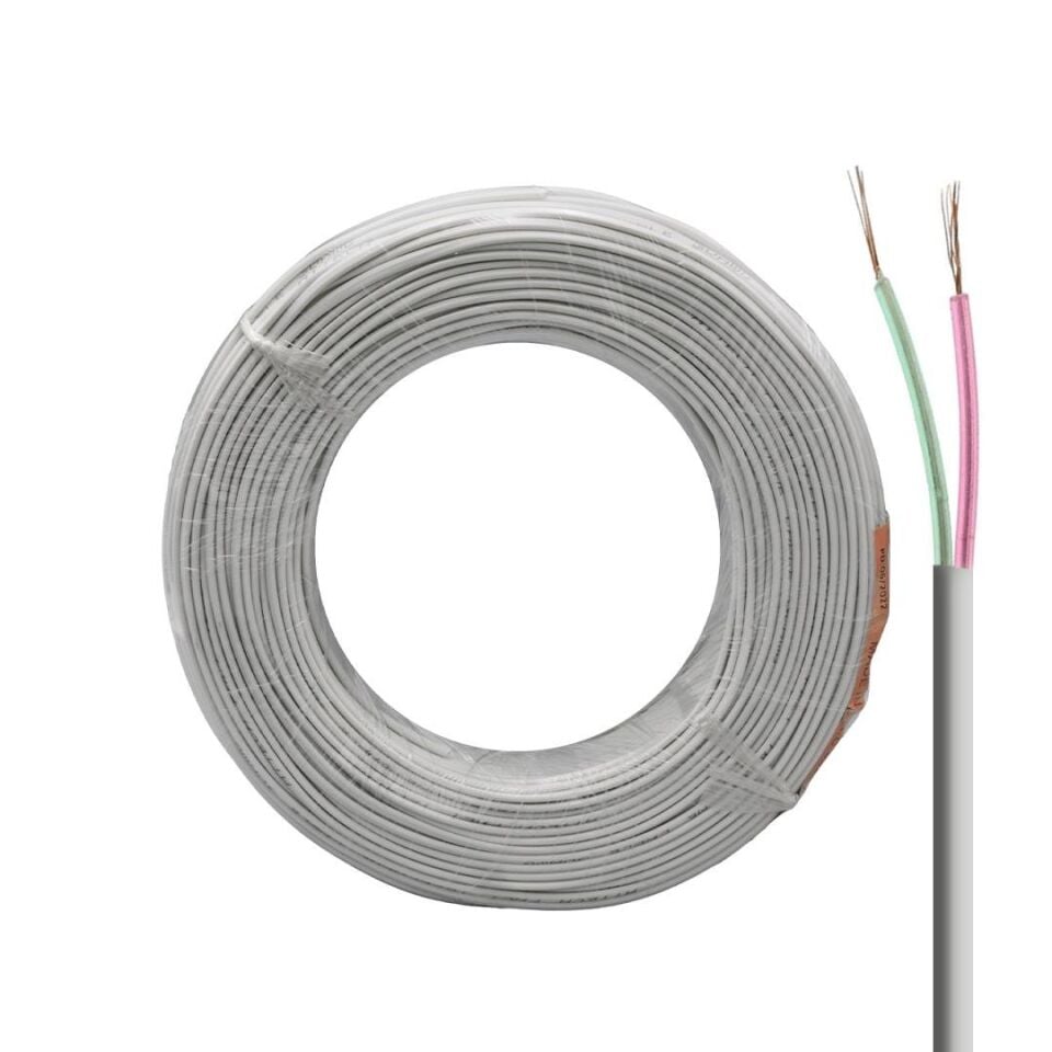 Ayt Lan Ln-Tel22 2 Li Köken 100m Beyaz Flat Telefon Kablosu Hat Kablosu