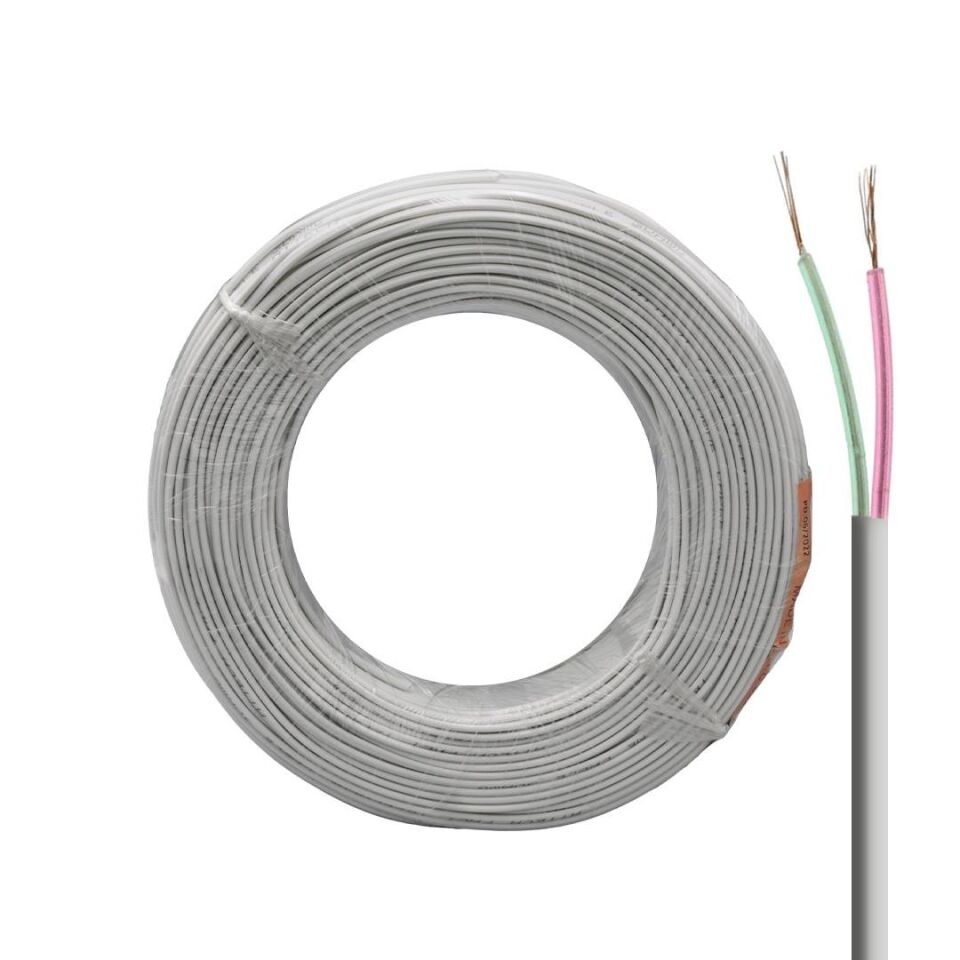 Ayt Lan Ln-Tel22 2 Li Köken 100m Beyaz Flat Telefon Kablosu Hat Kablosu