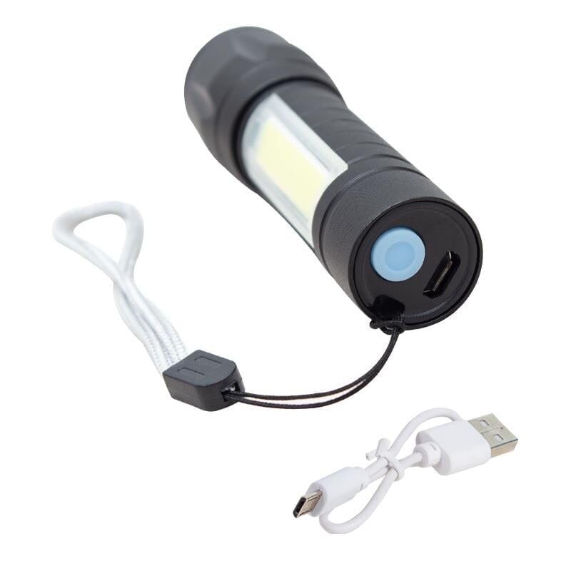 Ayt Powermaster PM-4525 Metal Flashlight Power Ledli Şarjlı El Feneri Kamp Lambası Led Işıldak