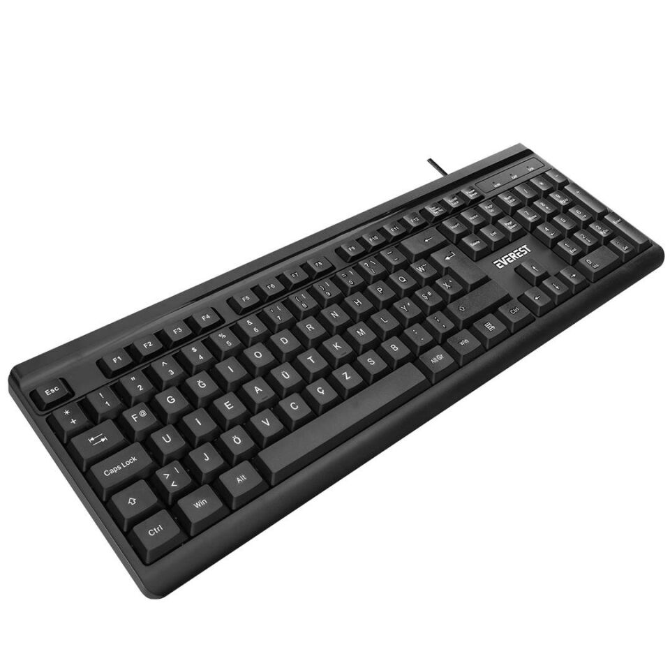 Everest KB-741F Siyah Gri 2 Mt. Bakır Kablolu Multimedia Usb Türkçe F Klavye