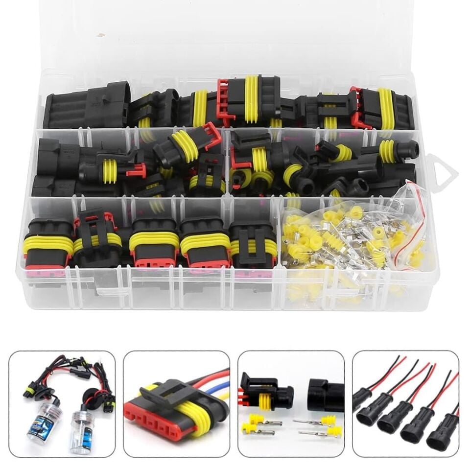 Powermaster PM-28532 HID JST Konnektör Seti Oto Araç Elektrik Tesisat Kablo Soketleri Su Geçirmez 352 Parça