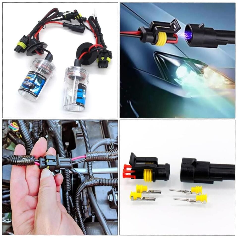 Powermaster PM-28532 HID JST Konnektör Seti Oto Araç Elektrik Tesisat Kablo Soketleri Su Geçirmez 352 Parça