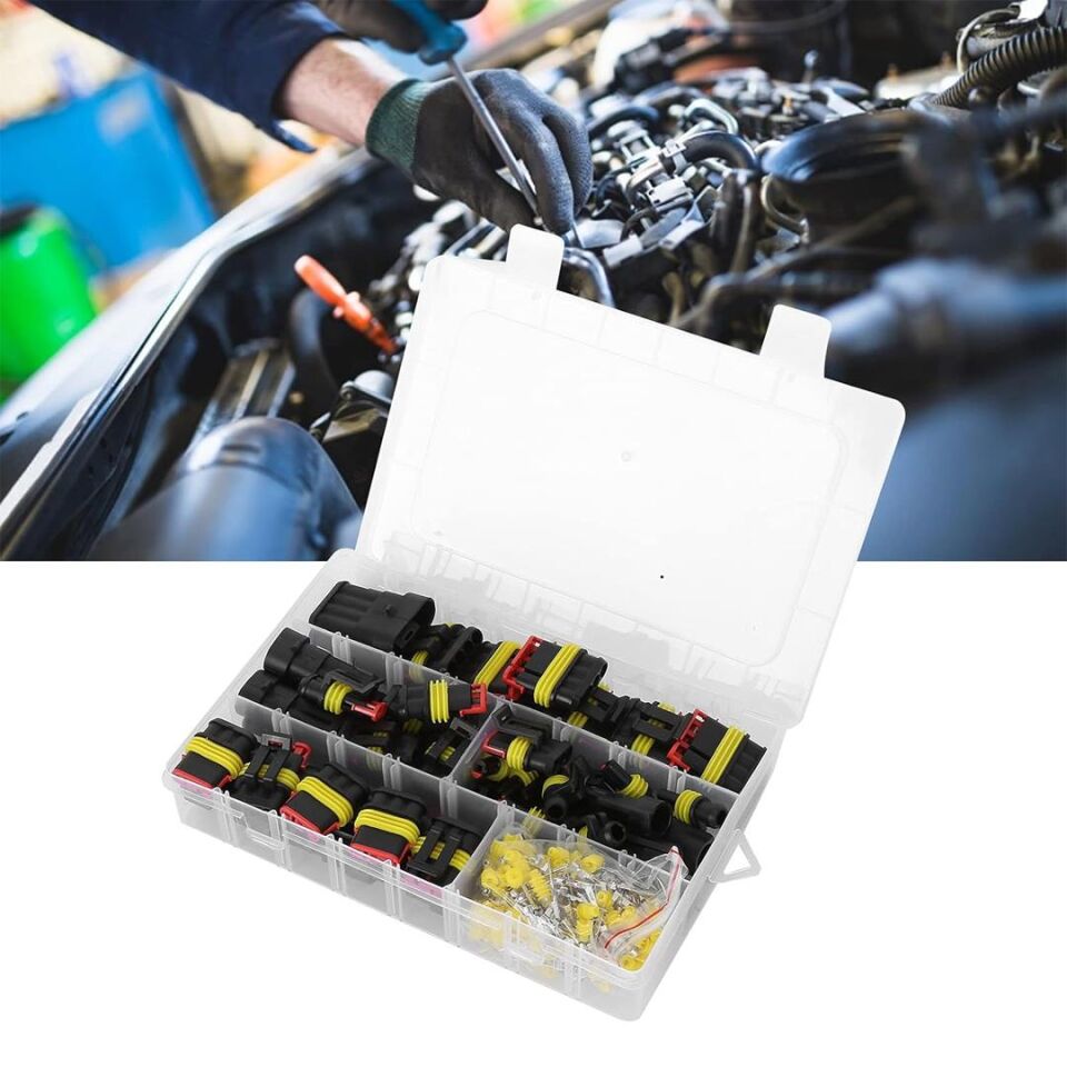 Powermaster PM-28532 HID JST Konnektör Seti Oto Araç Elektrik Tesisat Kablo Soketleri Su Geçirmez 352 Parça