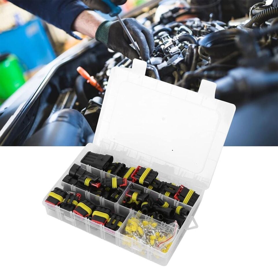 Powermaster PM-28532 HID JST Konnektör Seti Oto Araç Elektrik Tesisat Kablo Soketleri Su Geçirmez 352 Parça