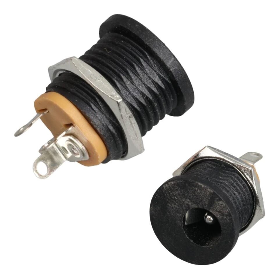 Ayt Dc Şase 2.1Mm Yuvarlak Somunlu Soket Giriş Adaptör Girişi IC-257A