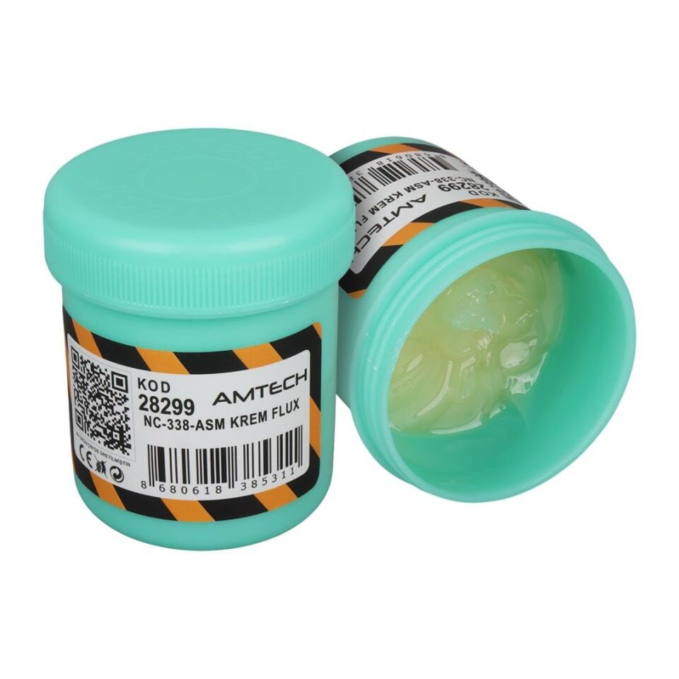 Amtech NC-338-ASM 100G Lehim Havya Kremi Flux No Clean Halojensiz Profesyonel BGA/SMD Lehimleme