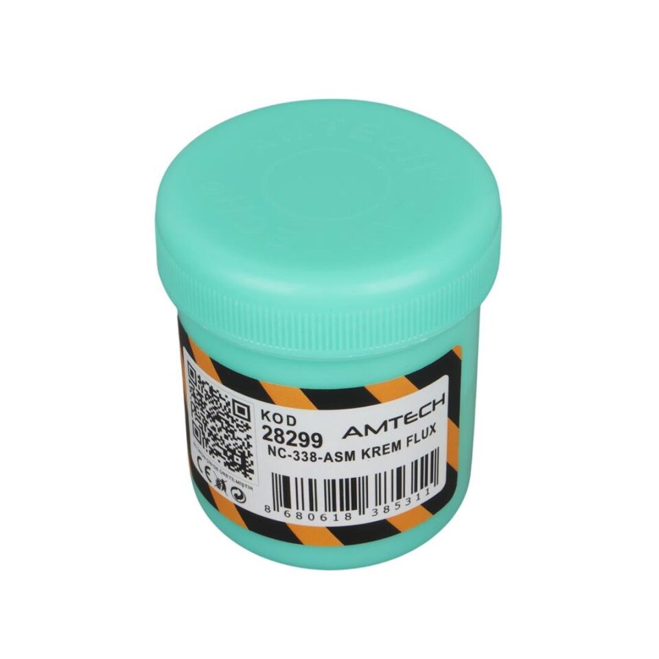 Amtech NC-338-ASM 100G Lehim Havya Kremi Flux No Clean Halojensiz Profesyonel BGA/SMD Lehimleme