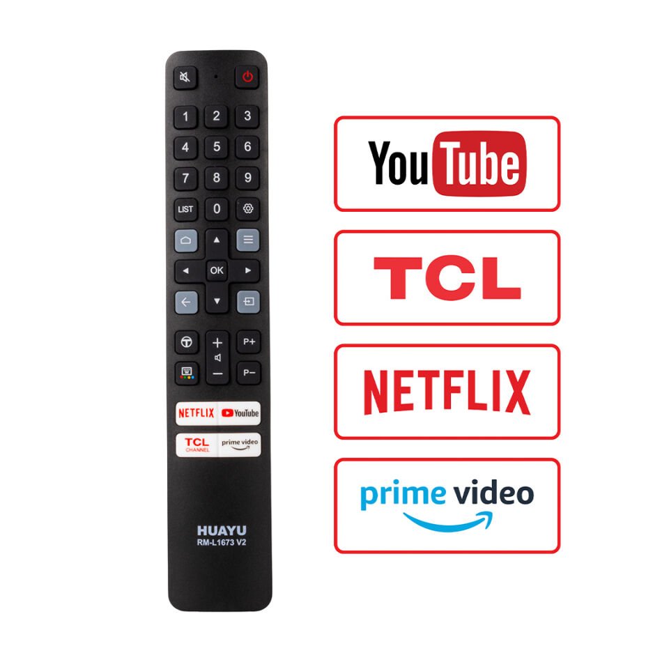 Huayu KL RM-L1673 Netflıx-Prıme Vıdeo-Zee5-Youtube Tuşlu Tcl Lcd Led Tv Kumandası Uzaktan Kumanda