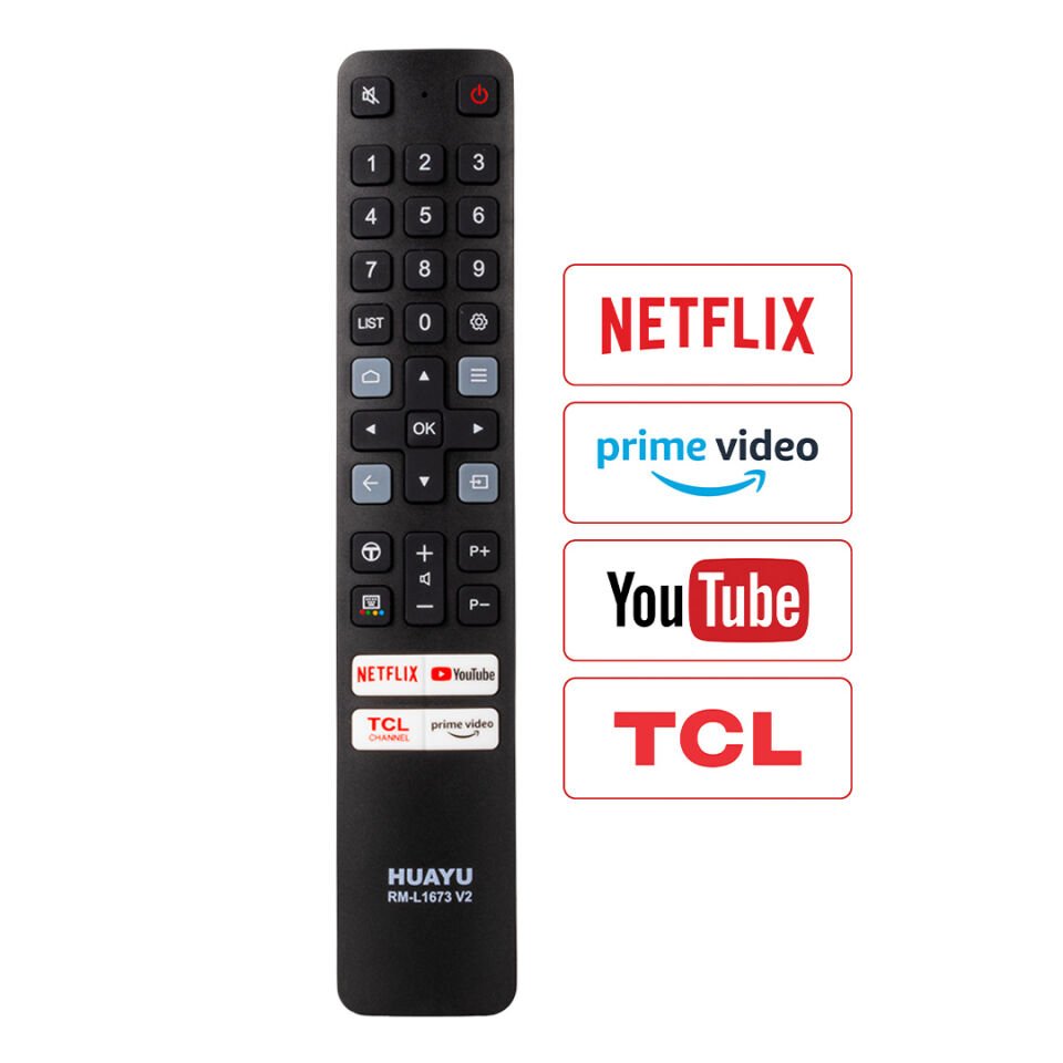Huayu KL RM-L1673 Netflıx-Prıme Vıdeo-Zee5-Youtube Tuşlu Tcl Lcd Led Tv Kumandası Uzaktan Kumanda