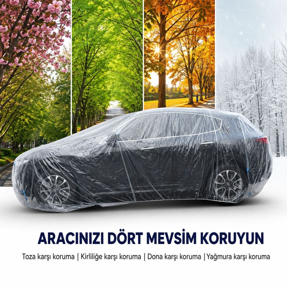 SUNUP SN-38875 S Beden PE Araç Örtüsü 3.5X5.5Metre Dört Mevsim Dayanıklı Su Geçirmez Ve UV Korumalı Branda