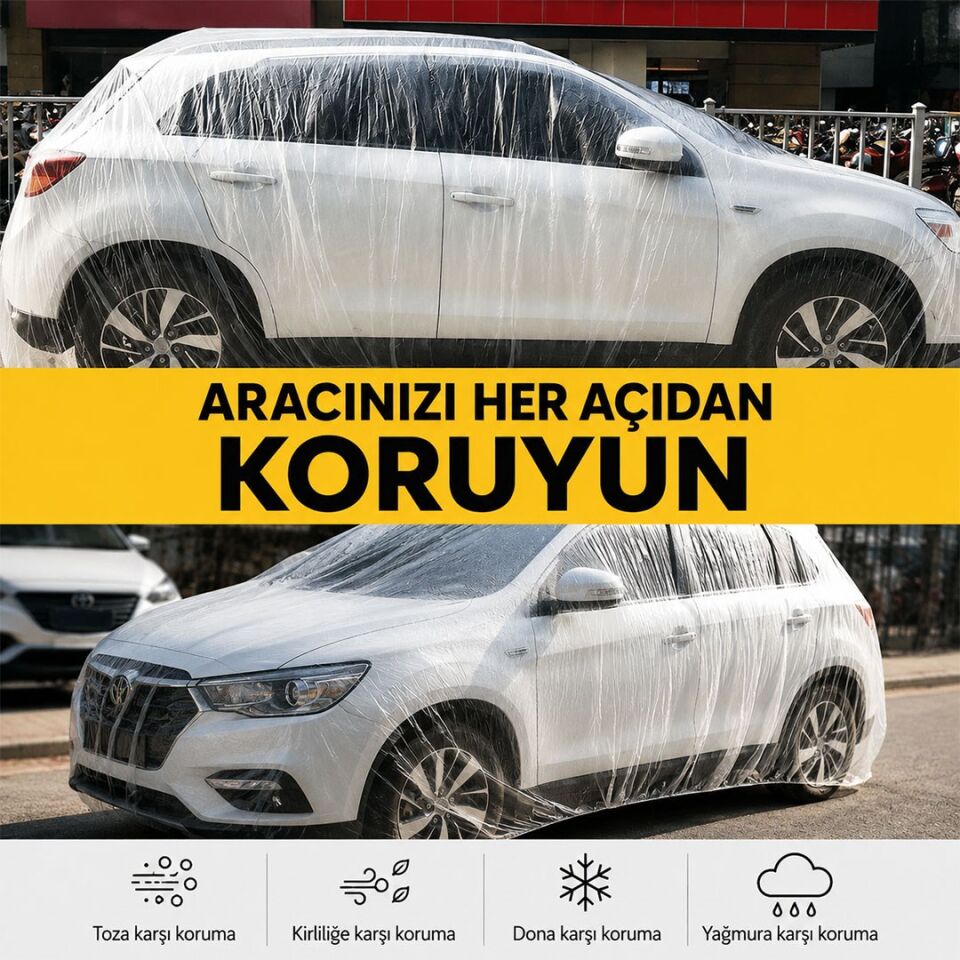 SUNUP SN-38875 S Beden PE Araç Örtüsü 3.5X5.5Metre Dört Mevsim Dayanıklı Su Geçirmez Ve UV Korumalı Branda
