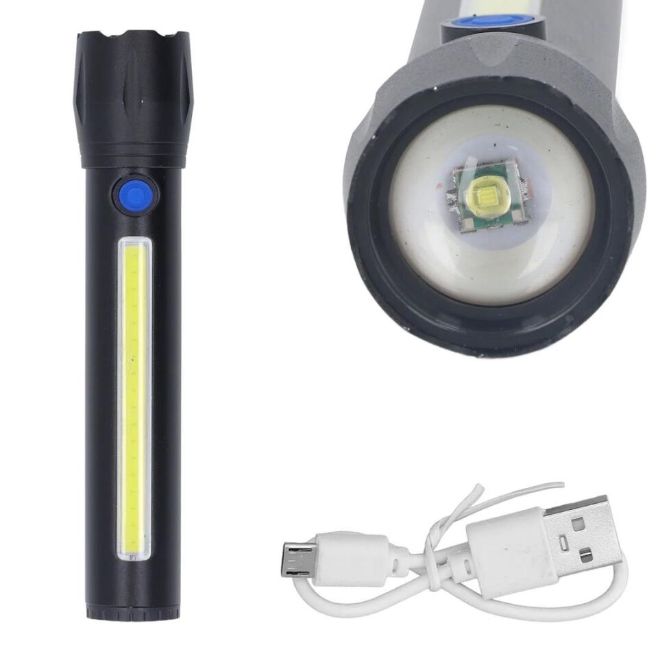 Ayt Powermaster PM-16754 Şarj Edilebilir 4 Mod Zoomlu COB Led El Feneri Kamp Lambası Aydınlatma Işıldak