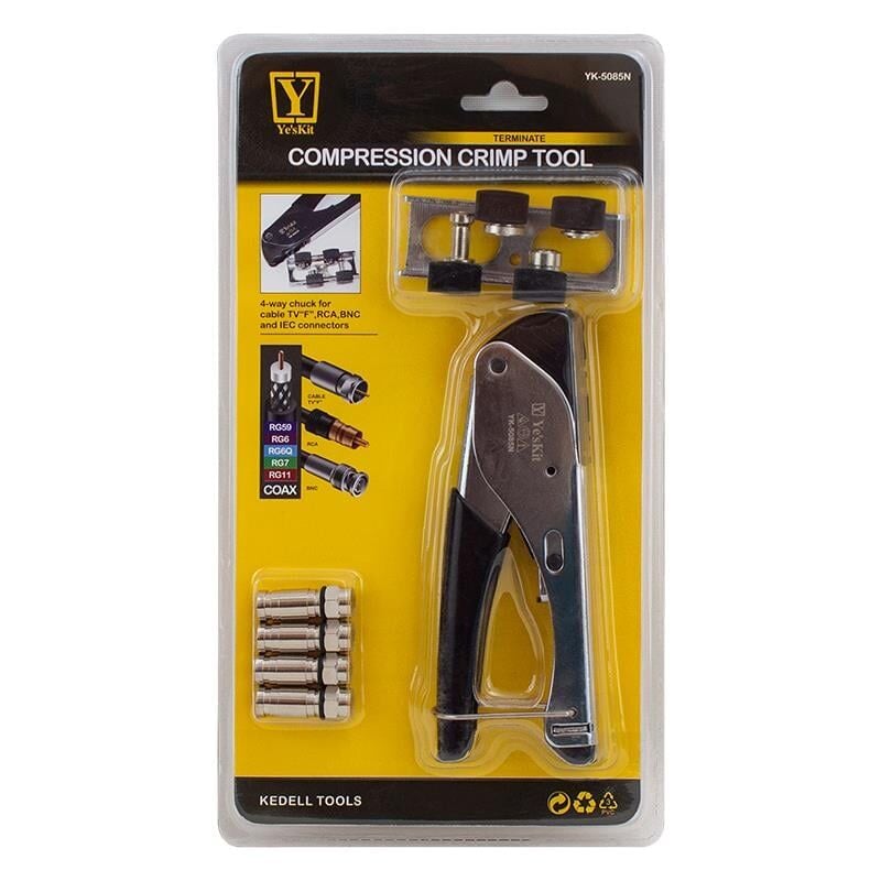 Powermaster YK-5085N F-BNC-RCA Konnektör Sıkma Pense