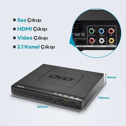 Hello Hl-5483 Dvd Player Divx Kumandalı Hdmi Çıkışlı Dvd Vcd Usb Den Film Oynatabilme