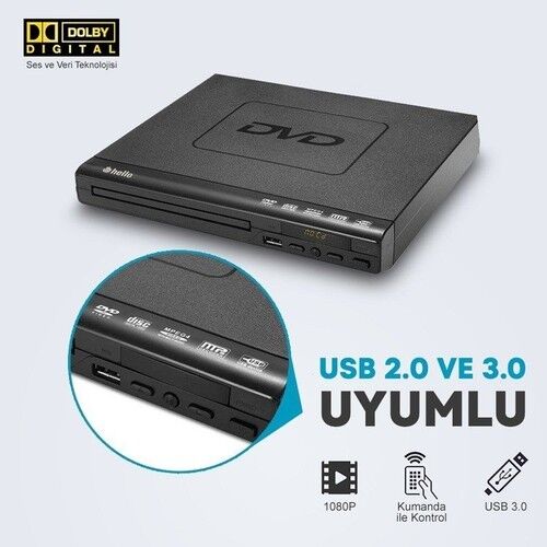 Hello Hl-5483 Dvd Player Divx Kumandalı Hdmi Çıkışlı Dvd Vcd Usb Den Film Oynatabilme