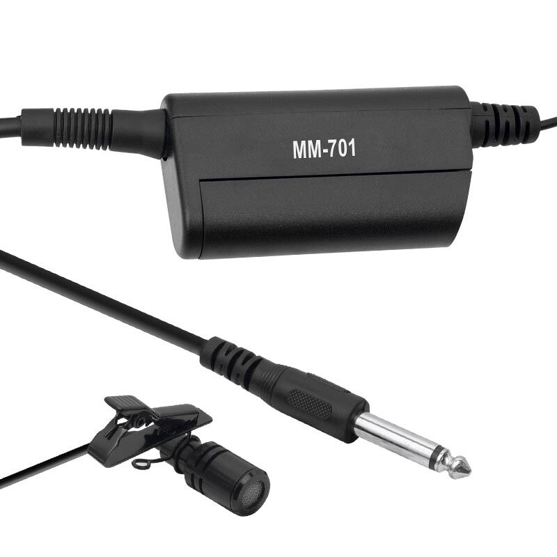 Magicvoice MM-701 Kablolu 600 Ohm Yaka Mikrofonu 6.3mm Jack Girişli Condenser Mikrofon Taşıma Çantalı