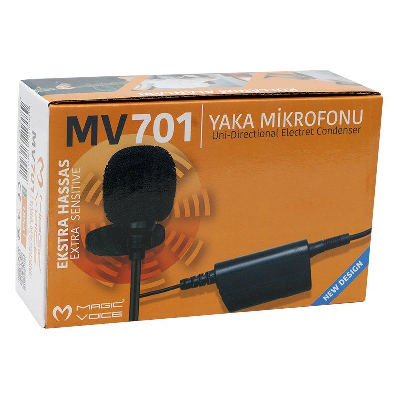 Magicvoice MM-701 Kablolu 600 Ohm Yaka Mikrofonu 6.3mm Jack Girişli Condenser Mikrofon Taşıma Çantalı