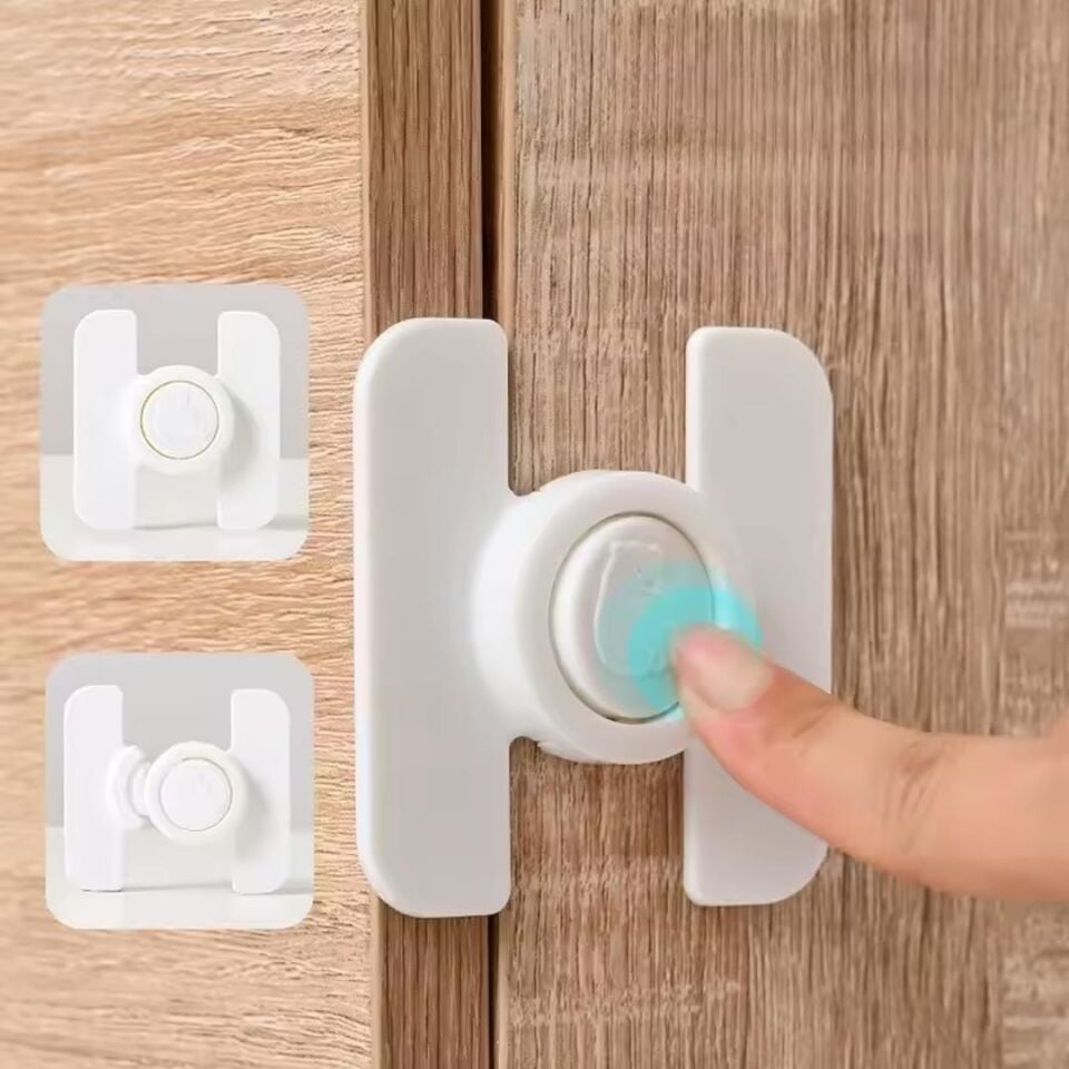 Sunup SN-28751 Düğmeli Tip Dolap Ve Çekmece Çocuk Bebek Güvenlik Kilidi Kilit