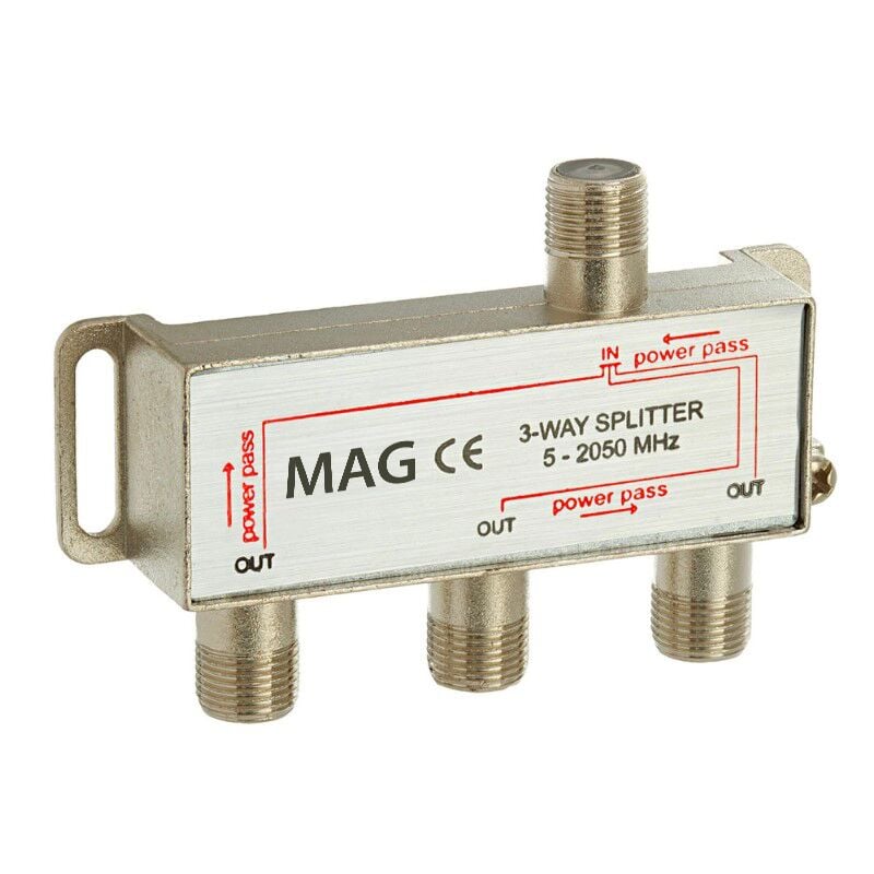 Herz 1/3 Uydu Anten Bölücü Splitter (5-2500 Mhz) Powerpass