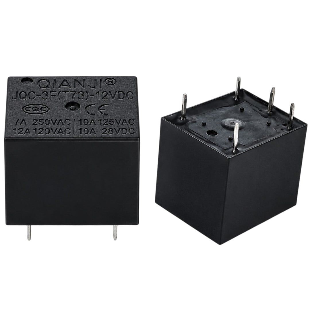 12 Volt 10 Amper DC Tek Kontak 5 Pinli Küp Röle JQC-3F(T73)