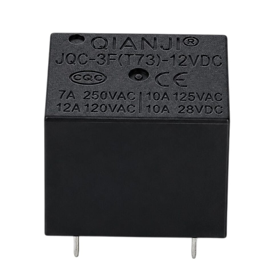 12 Volt 10 Amper DC Tek Kontak 5 Pinli Küp Röle JQC-3F(T73)