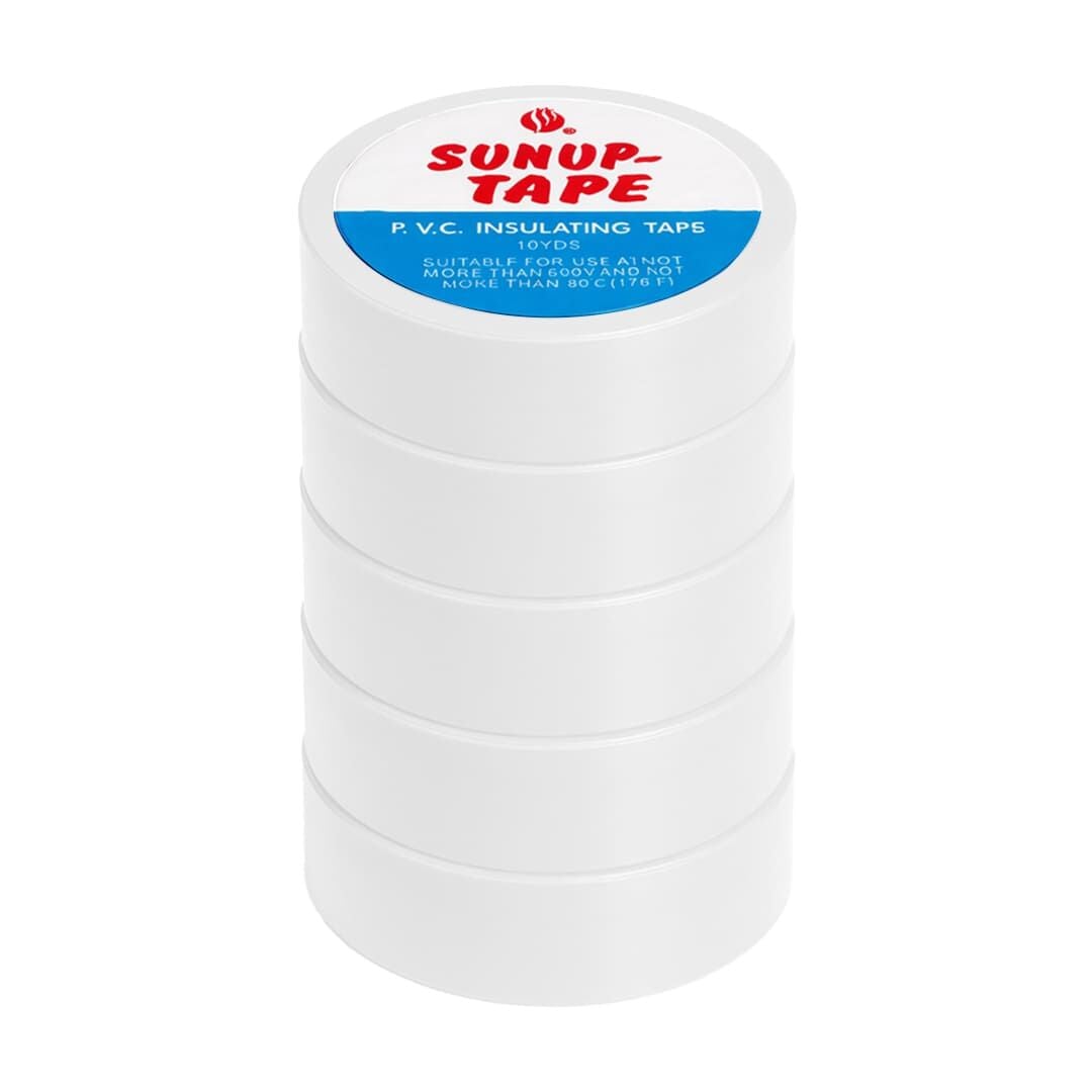 Sunup SN-27924 Beyaz 0.13X18mm İzole PVC Elektrik Yalıtım Bant (5'Li Paket)