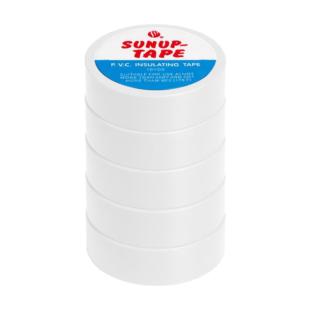 Sunup SN-27924 Beyaz 0.13X18mm İzole PVC Elektrik Yalıtım Bant (5'Li Paket)
