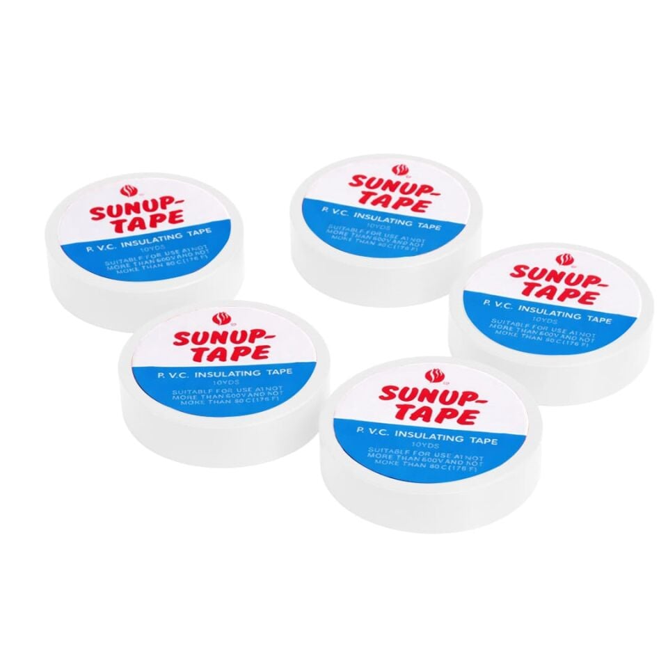 Sunup SN-27924 Beyaz 0.13X18mm İzole PVC Elektrik Yalıtım Bant (5'Li Paket)