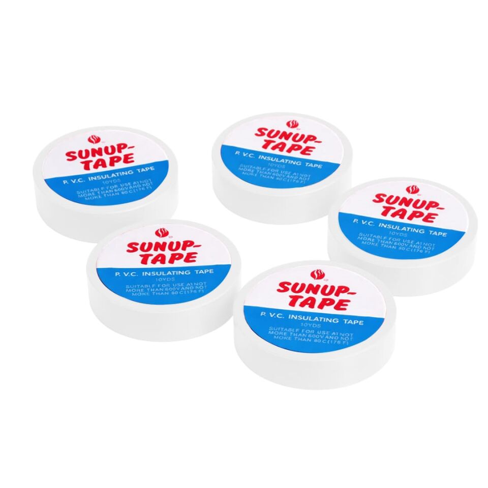 Sunup SN-27924 Beyaz 0.13X18mm İzole PVC Elektrik Yalıtım Bant (5'Li Paket)