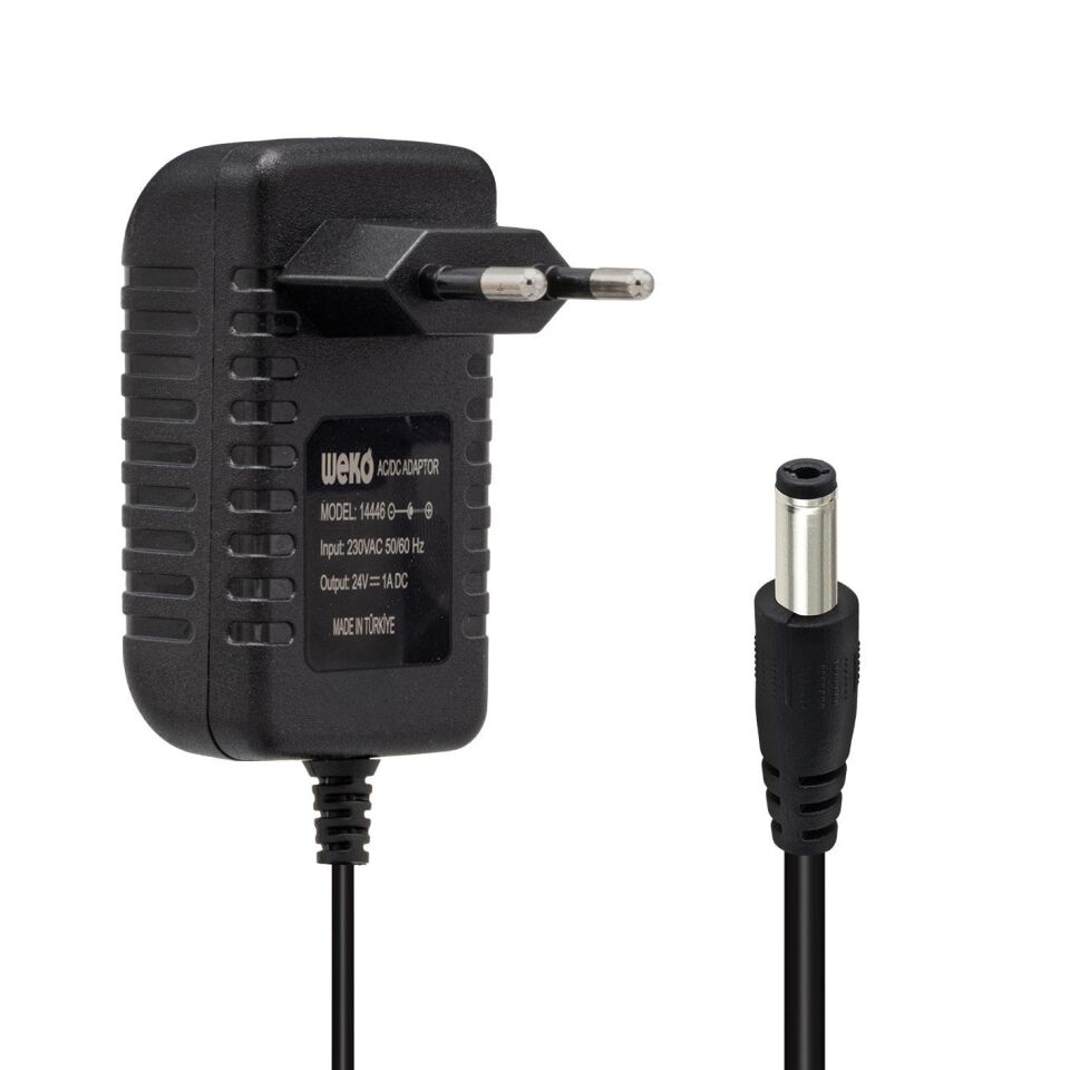 Ayt24 Volt 1 Amper 24 Watt Plastik Kasa Priz Tipi Adaptör 5.5x2.5 Uçlu