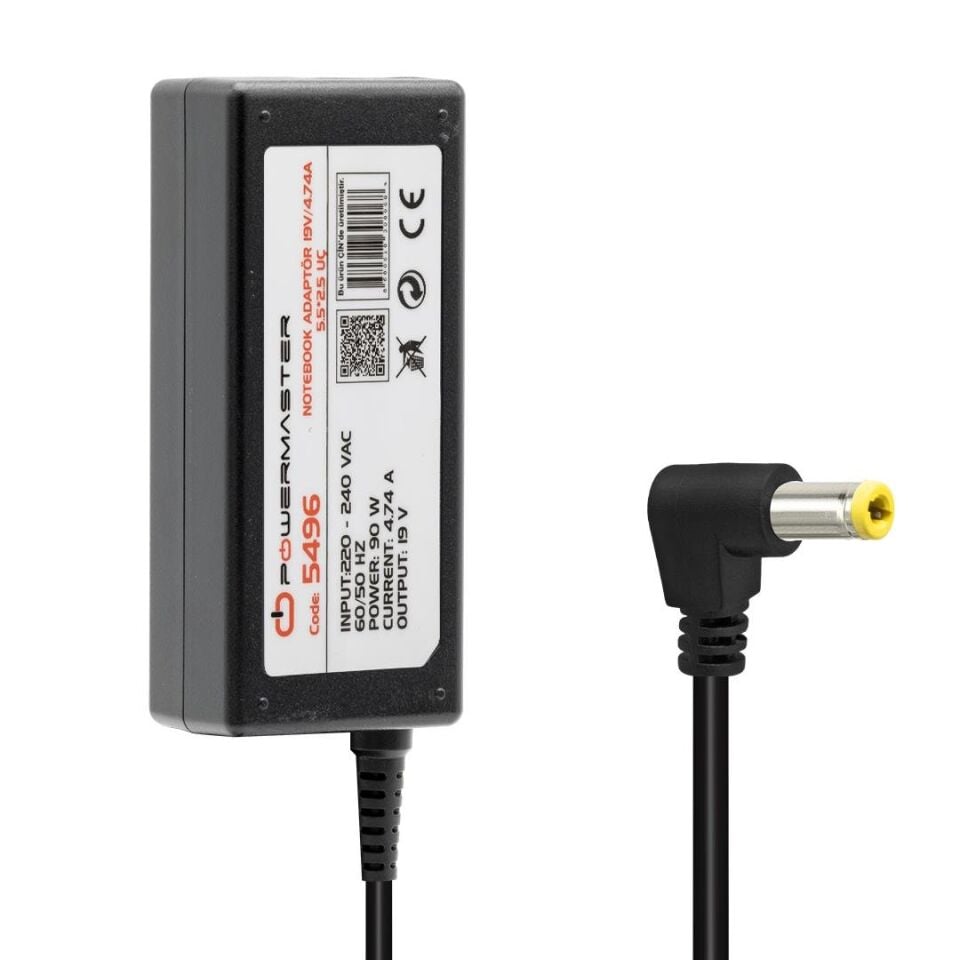Powermaster Pm-5496 19 Volt 4.74 Amper 5.5 2.5 Uçlu Toshiba Laptop Notebook Adaptörü Şarj Cihazı