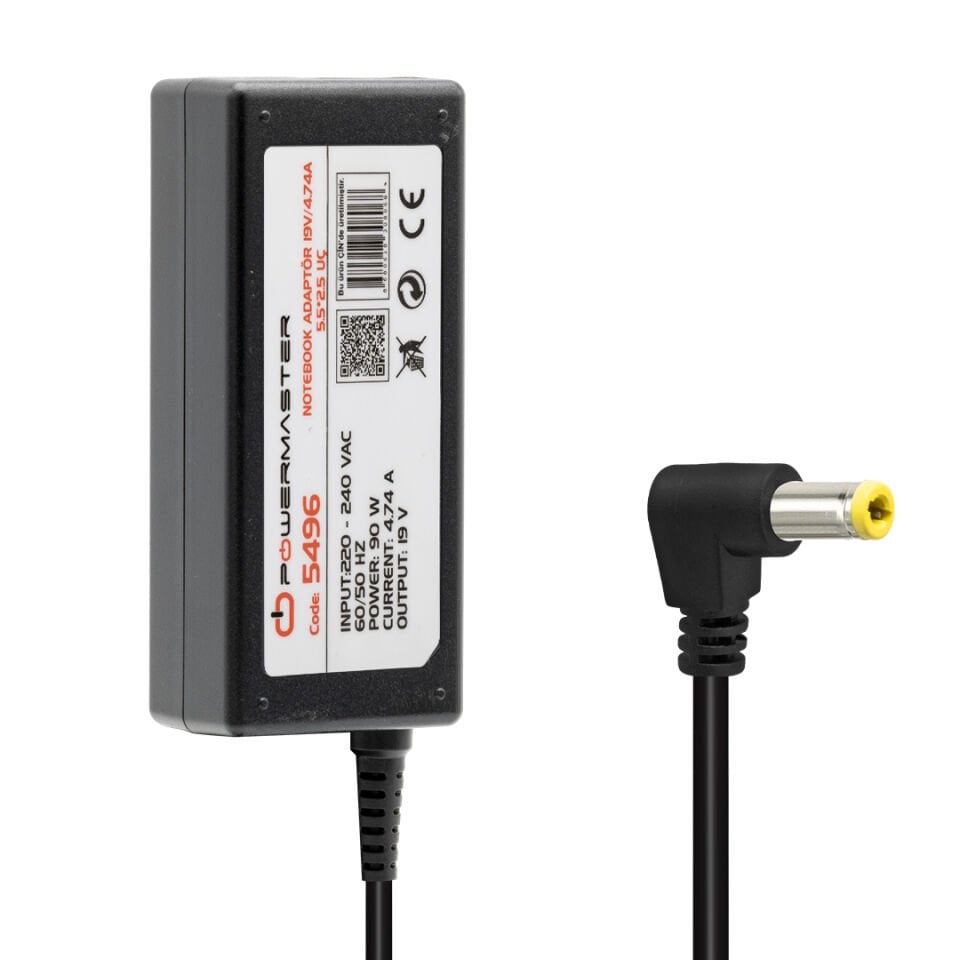 Powermaster Pm-5496 19 Volt 4.74 Amper 5.5 2.5 Uçlu Toshiba Laptop Notebook Adaptörü Şarj Cihazı