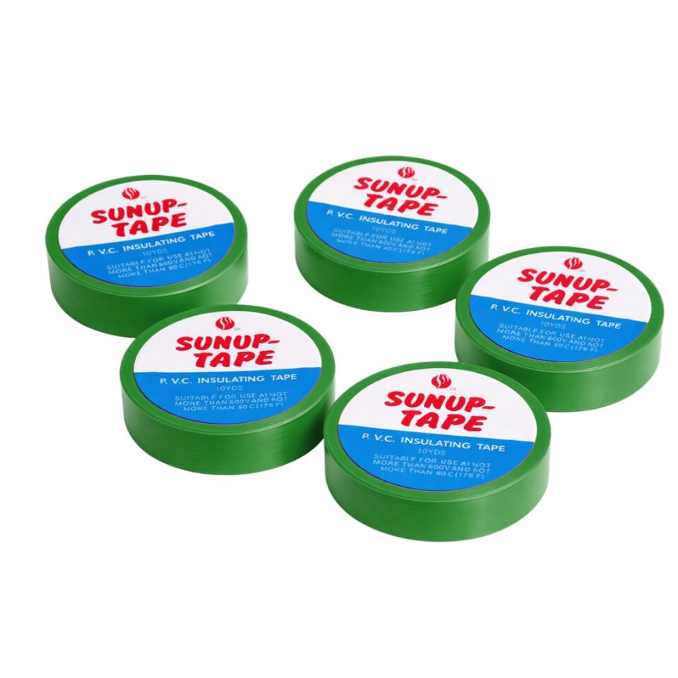 Sunup SN-27923 Yeşil 0.13X18mm İzole PVC Elektrik Yalıtım Bant (5'Li Paket)