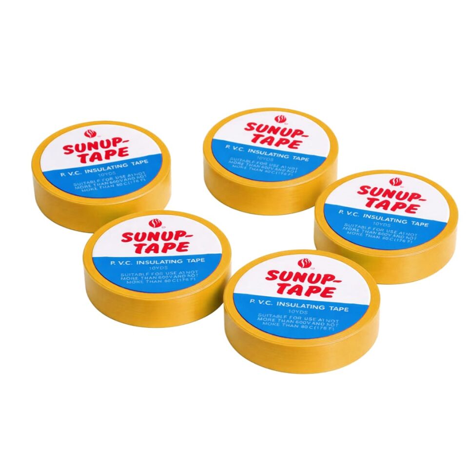 Sunup SN-27921 Sarı 0.13X18mm İzole PVC Elektrik Yalıtım Bant (5'Li Paket)