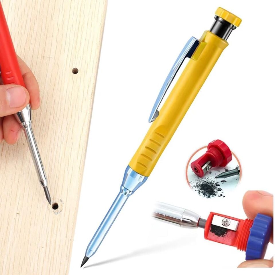 Ayt Sunup SN-27134 Marangoz Derin Dip Konum Delik İşaretleme Kurşun Kalemi İnce Uçlu Usta Kalemi