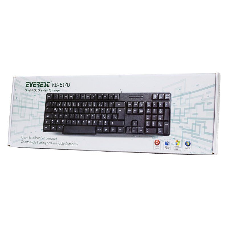 Everest KB-517U USB Q Klavye Kablolu Pc Bilgisayar Klavyesi Usb Uçlu
