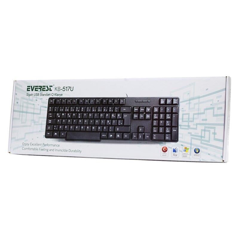 Everest KB-517U USB Q Klavye Kablolu Pc Bilgisayar Klavyesi Usb Uçlu